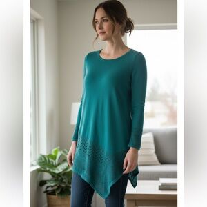 Kim Rogers fiesta turquoise sweater size M NWT